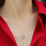 925 Sterling Silver Geometric Necklace Pendant 0.5 Carat Moissanite