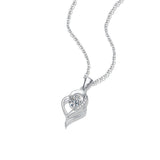 925 Sterling Silver Geometric Necklace Pendant 0.5 Carat Moissanite