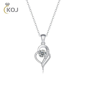 925 Sterling Silver Geometric Necklace Pendant 0.5 Carat Moissanite