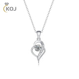 925 Sterling Silver Geometric Necklace Pendant 0.5 Carat Moissanite
