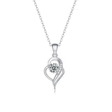 925 Sterling Silver Geometric Necklace Pendant 0.5 Carat Moissanite