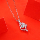 925 Sterling Silver Geometric Necklace Pendant 0.5 Carat Moissanite