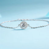 925 Silver Moissanite Bracelet 0.5CT Diamond Gemstone Bracelet For Women