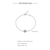 925 Silver Moissanite Bracelet 0.5CT Diamond Gemstone Bracelet For Women