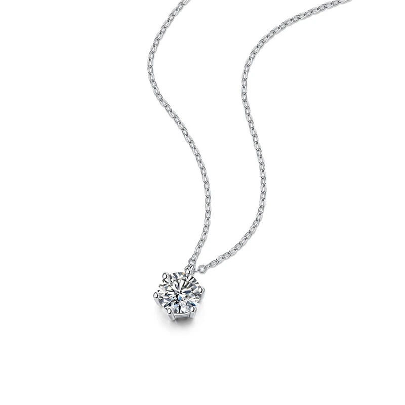 925 Silver Necklace Pendant 1ct Moissanite Diamond for Women Wedding
