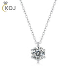 925 Silver Necklace Pendant 1ct Moissanite Diamond for Women Wedding