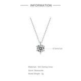 925 Silver Necklace Pendant 1ct Moissanite Diamond for Women Wedding