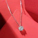925 Silver Necklace Pendant 1ct Moissanite Diamond for Women Wedding