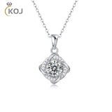 925 Silver Pendant Necklace 1ct Moissanite Diamond Women Wedding