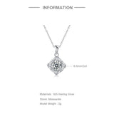 925 Silver Pendant Necklace 1ct Moissanite Diamond Women Wedding