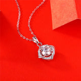 925 Silver Pendant Necklace 1ct Moissanite Diamond Women Wedding