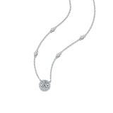 925 Silver 1CT Moissanite Pendant Necklace with Certificate