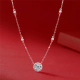 925 Silver 1CT Moissanite Pendant Necklace with Certificate