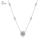925 Silver 1CT Moissanite Pendant Necklace with Certificate