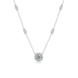 925 Silver 1CT Moissanite Pendant Necklace with Certificate