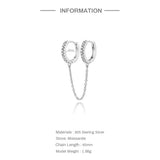 925 Silver Classic Chain Moissanite Earrings with Tassel D Moissanite