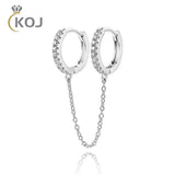925 Silver Classic Chain Moissanite Earrings with Tassel D Moissanite