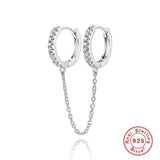 925 Silver Classic Chain Moissanite Earrings with Tassel D Moissanite
