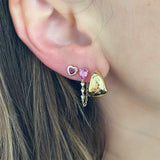 Colorful Water Drop Zircon Stud Earrings 925 Sterling Silver Tassel Diamond Chai