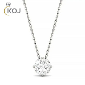 Moissanite 1CT Necklace 925 Silver Chains Bridal Jewelry