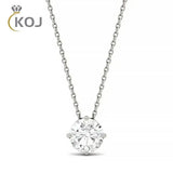 Moissanite 1CT Necklace 925 Silver Chains Bridal Jewelry