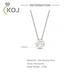 Moissanite 1CT Necklace 925 Silver Chains Bridal Jewelry
