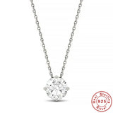 Moissanite 1CT Necklace 925 Silver Chains Bridal Jewelry