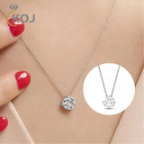 Moissanite 1CT Necklace 925 Silver Chains Bridal Jewelry