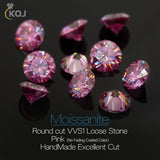 1ct 6.5mm VVS1 Round Red Pink Purple Moissanite Lab Gem