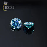 1ct VVS1 Round Moissanite Sky Aquamarine 6.5mm Lab Gemstone