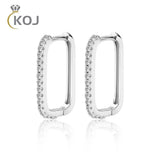 U Row Inlaid Moissanite Earrings 925 Silver D Moissanite Earrings Engagement