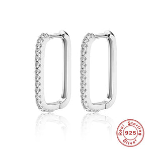 U Row Inlaid Moissanite Earrings 925 Silver D Moissanite Earrings Engagement