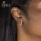 VVS1 EX 3mm Moissanite Hoop Earrings 925 Sterling Silver Platinum 10mm