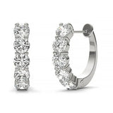 VVS1 EX 3mm Moissanite Hoop Earrings 925 Sterling Silver Platinum 10mm
