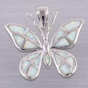Butterfly Fire Opal Pendant for Necklace