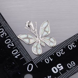 Butterfly Fire Opal Pendant for Necklace