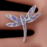 Dragonfly Lavender Purple Opal Pendant for Necklace