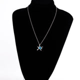 Green Sea Turtle Plumeria Ocean Fire Opal Silver Plated Necklace