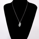 Nature Leaf Fire Opal Silver Plated Pendant Necklace