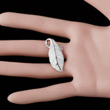 Nature Leaf Fire Opal Silver Plated Pendant Necklace