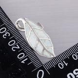 Nature Leaf Fire Opal Silver Plated Pendant Necklace