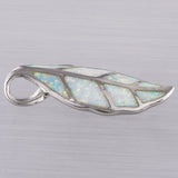 Nature Leaf Fire Opal Silver Plated Pendant Necklace
