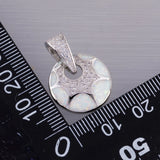 Fire Opal CZ Silver Plated Pendant for Necklace