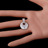 Fire Opal CZ Silver Plated Pendant for Necklace