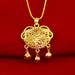 14K Gold Fish Pendant Necklace for Children