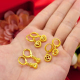 Water Droplet Ear Clip 14K Yellow Pendant Clip Earrings