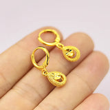 Water Droplet Ear Clip 14K Yellow Pendant Clip Earrings