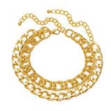 KOTik Hiphop Double Layer Chain Anklets Women Punk Ankle Bracelet