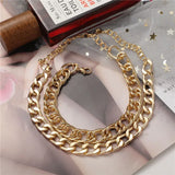KOTik Hiphop Double Layer Chain Anklets Women Punk Ankle Bracelet