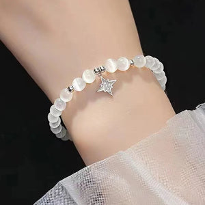 Star Moon Opal Stone Charm Lucky Bracelet Zircon Party Ladies
